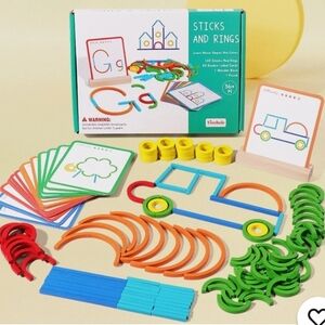 Sticks And Rings Early Education Learning Toy Montessori New